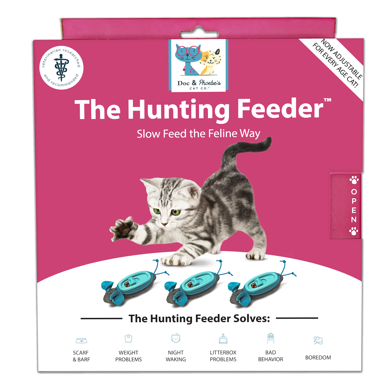 Doc & Phoebe's Puzzle Feeder for Cats, Multi (33052)