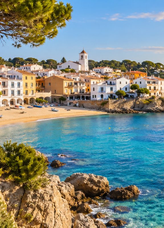 Mediterranean beach town in Spain